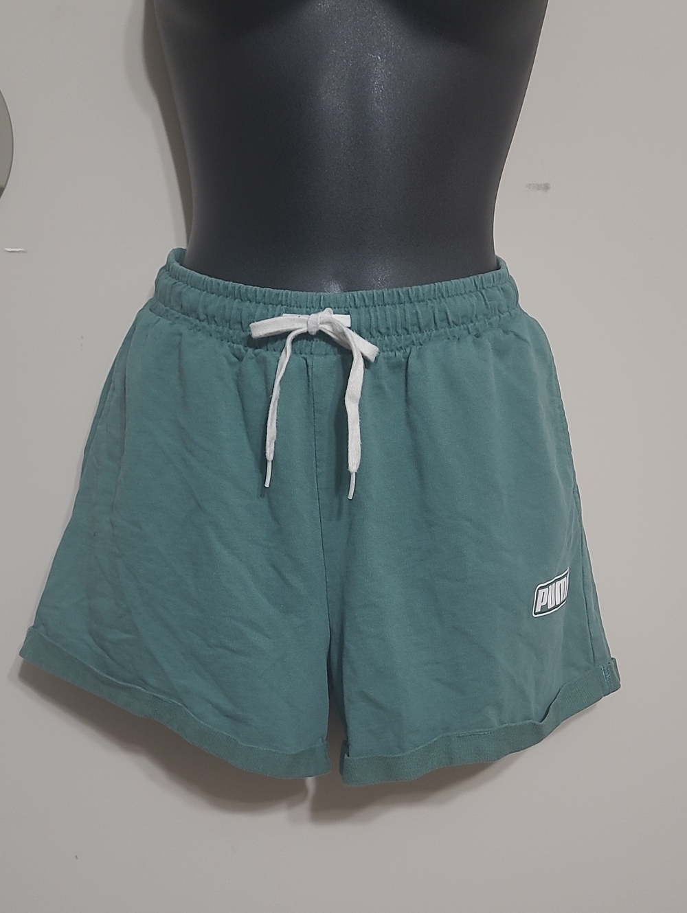 Puma Green Drawstring Lounge Shorts Sz Med